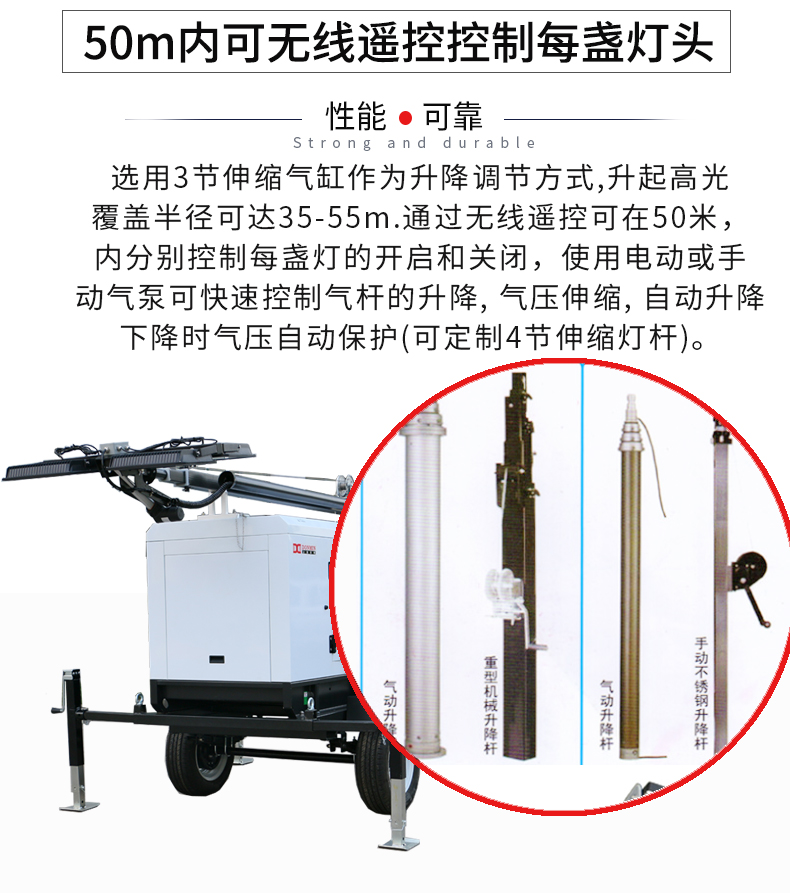 10kw柴油移動照明燈塔（tǎ）特點
