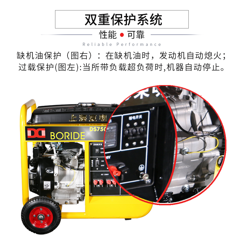 BR係（xì）列單三相6kw汽油發電機特點