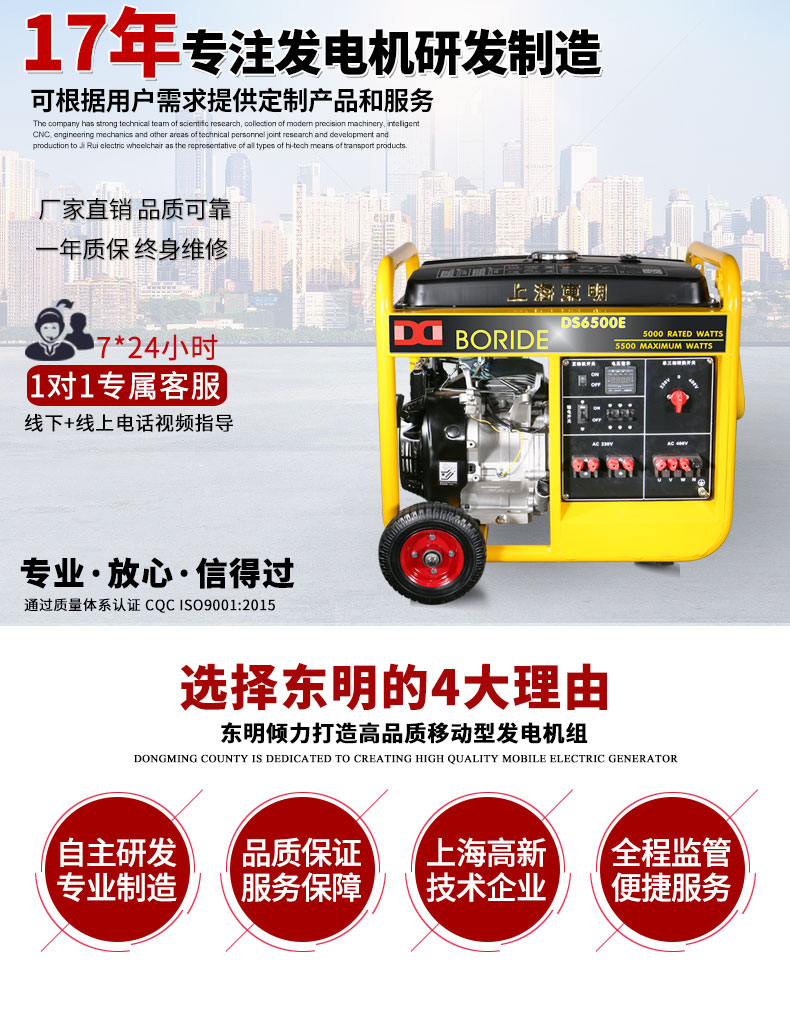 單三相5kW小型汽油發電機組 主圖